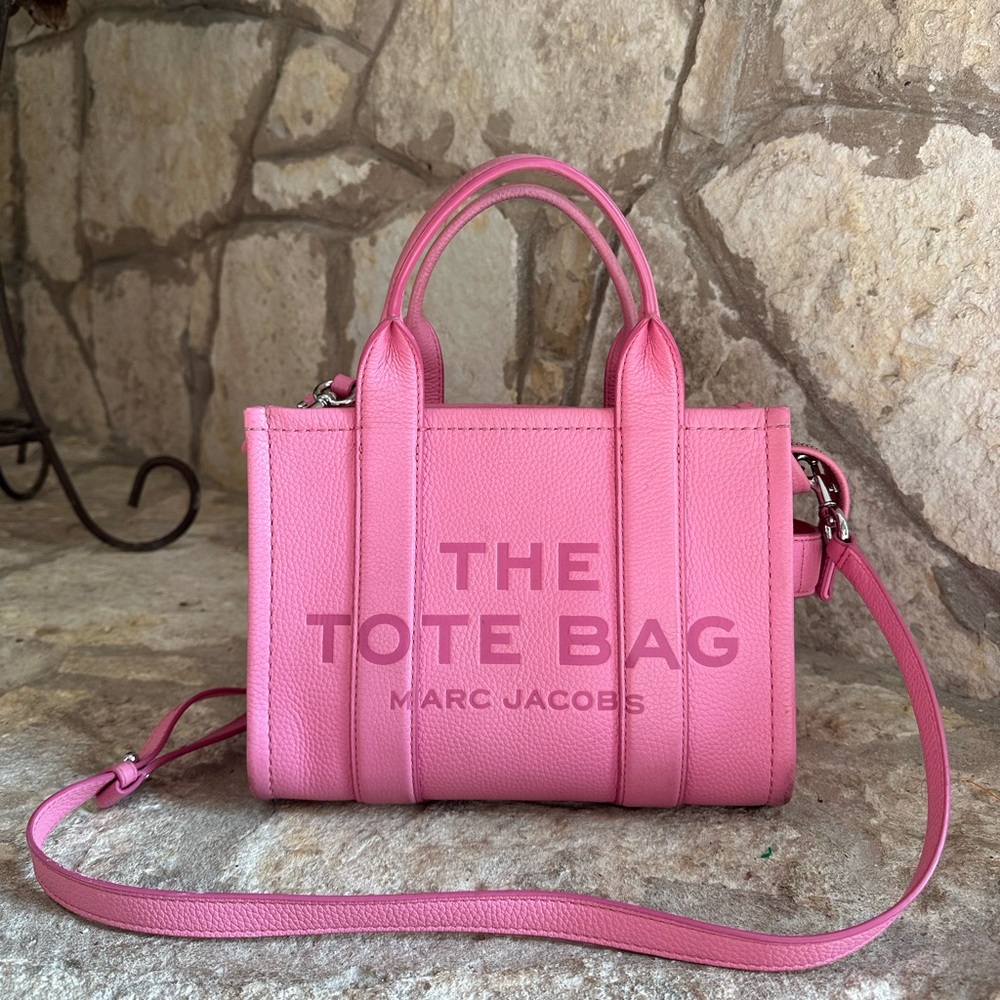 Marc Jacobs Leather The Tote Bag Small Pink - Picture 2 of 14